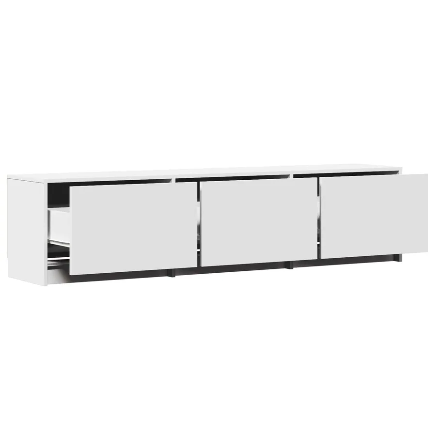 Meuble TV avec LED 165 x 34 x 40 cm Blanc Bois d’ingénierie - 8