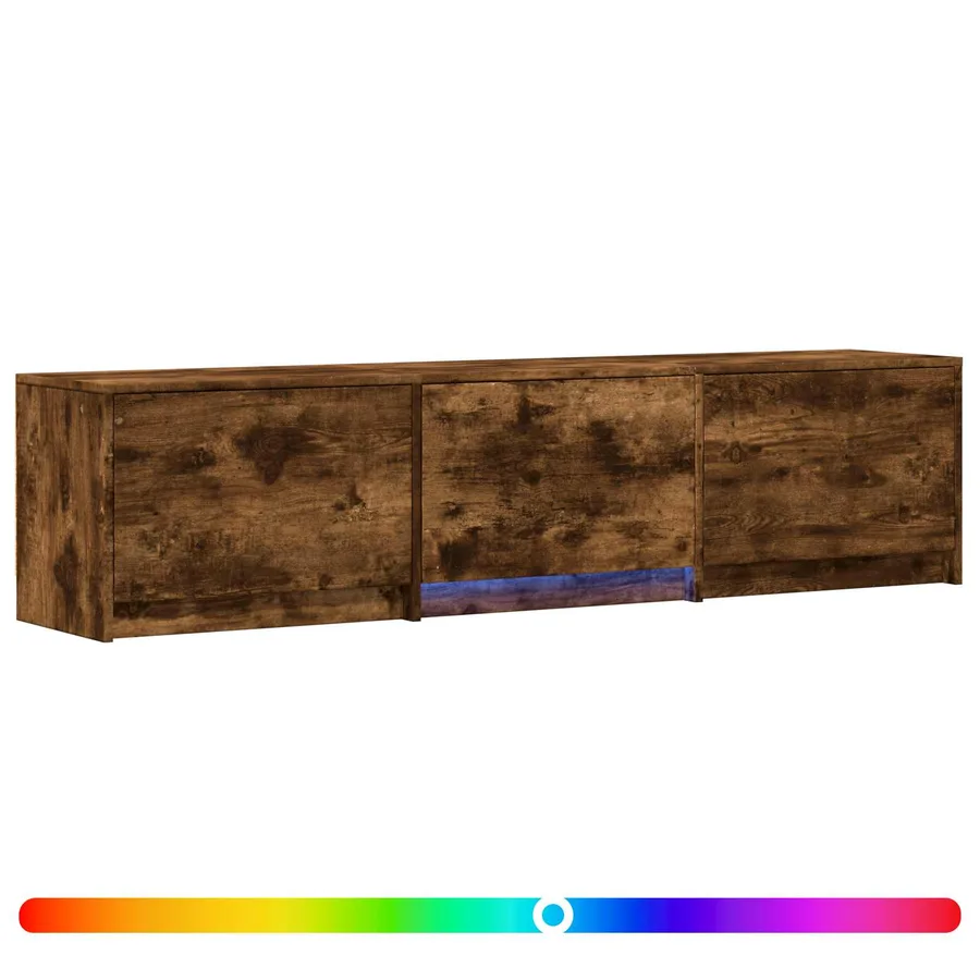 Meuble TV avec LED 165 x 34 x 40 cm Chêne Fumé - 2