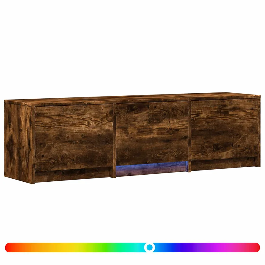 Meuble TV avec LED 140 x 34 x 40 cm Chêne Fumé - 2