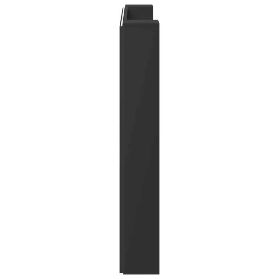 Tête de lit de rangement avec LED Noir Bois d'ingénierie - 6