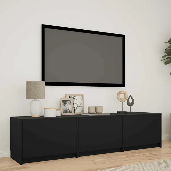 Meuble TV avec LED 165 x 34 x 40 cm Noir Bois d’ingénierie