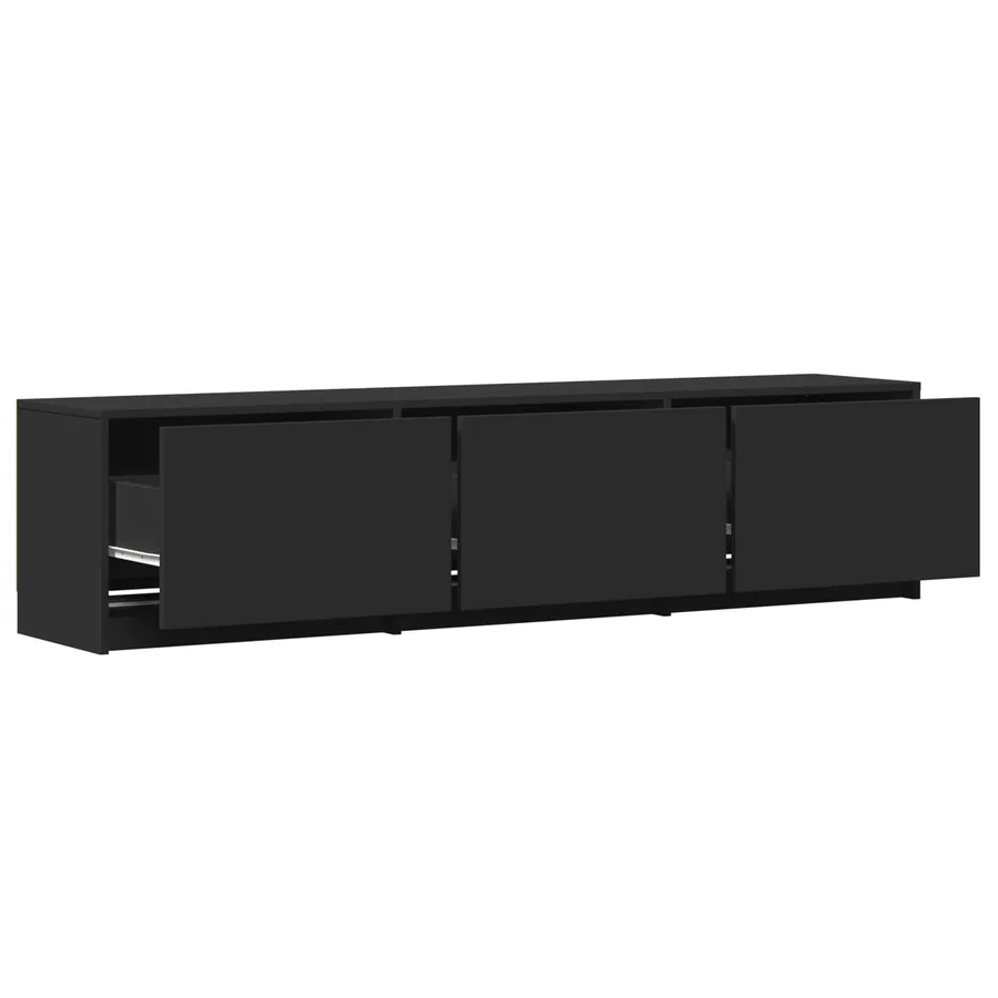 Meuble TV avec LED 165 x 34 x 40 cm Noir Bois d’ingénierie - 10