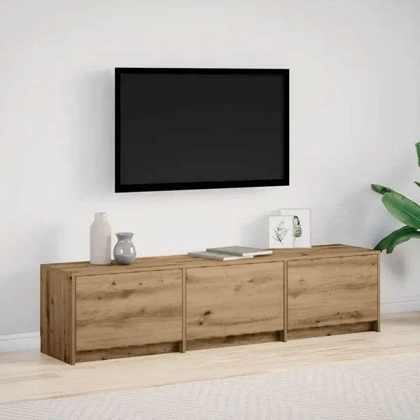 Meuble TV avec LED 165 x 34 x 40 cm Chêne artisan