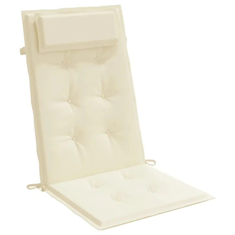 Coussins de chaise à dossier haut lot de 2 crème tissu oxford - 5