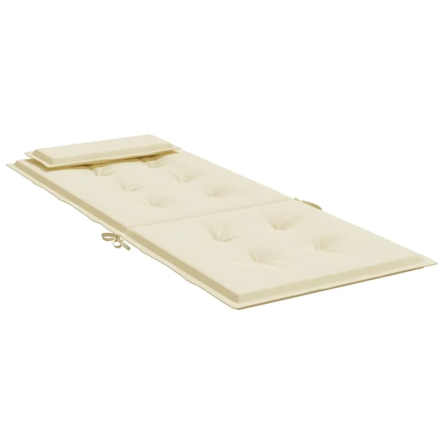 Coussins de chaise à dossier haut lot de 2 crème tissu oxford - 6