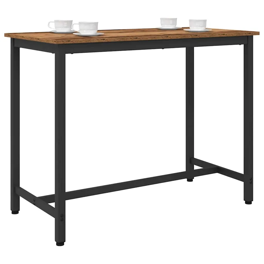 table Bois ancien 100 x 50 x 76,5 cm Bois d'ingénierie et acier - 2
