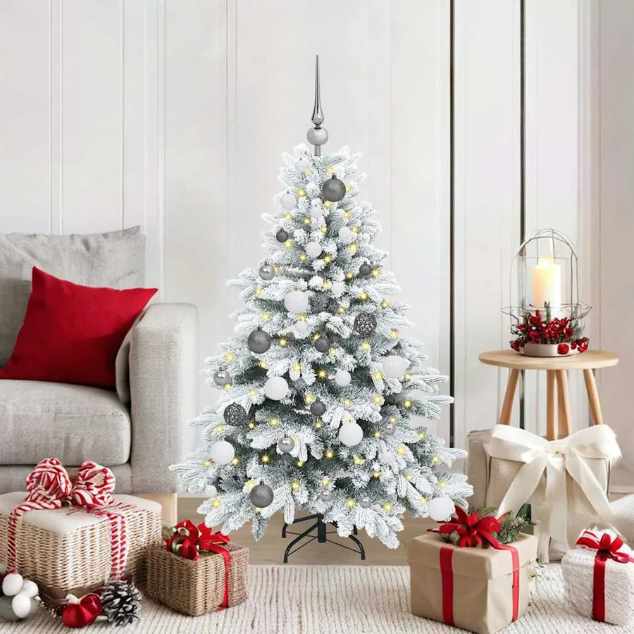 Sapin de Noël artificiel avec 150 LED Blanc 120 cm PE et PVC
