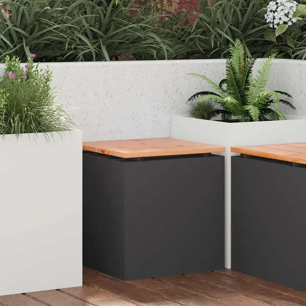 Banc de jardin Noir 40 x 40 x 43 cm Acier