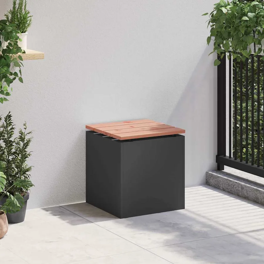Banc de jardin Noir 40 x 40 x 43 cm Acier - 3