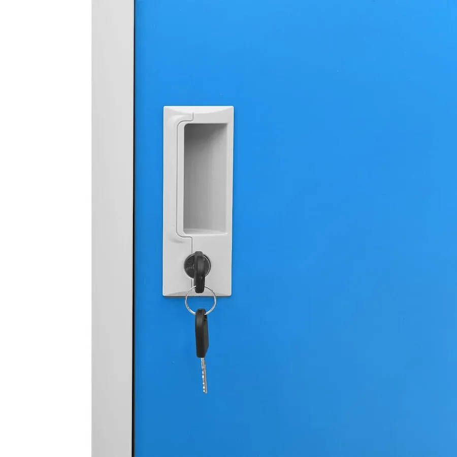 Armoire à casiers Gris clair et bleu 90x45x92,5 cm Acier - 6