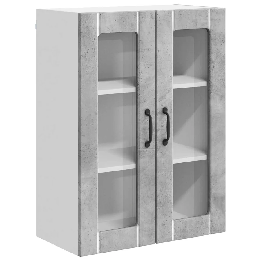 Cabinet en verre mural LUCCA Gris béton 60 x 31 x 80 cm - 2