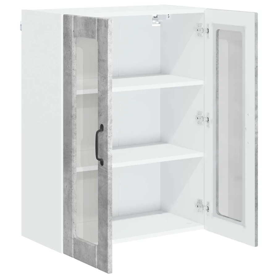 Cabinet en verre mural LUCCA Gris béton 60 x 31 x 80 cm - 5