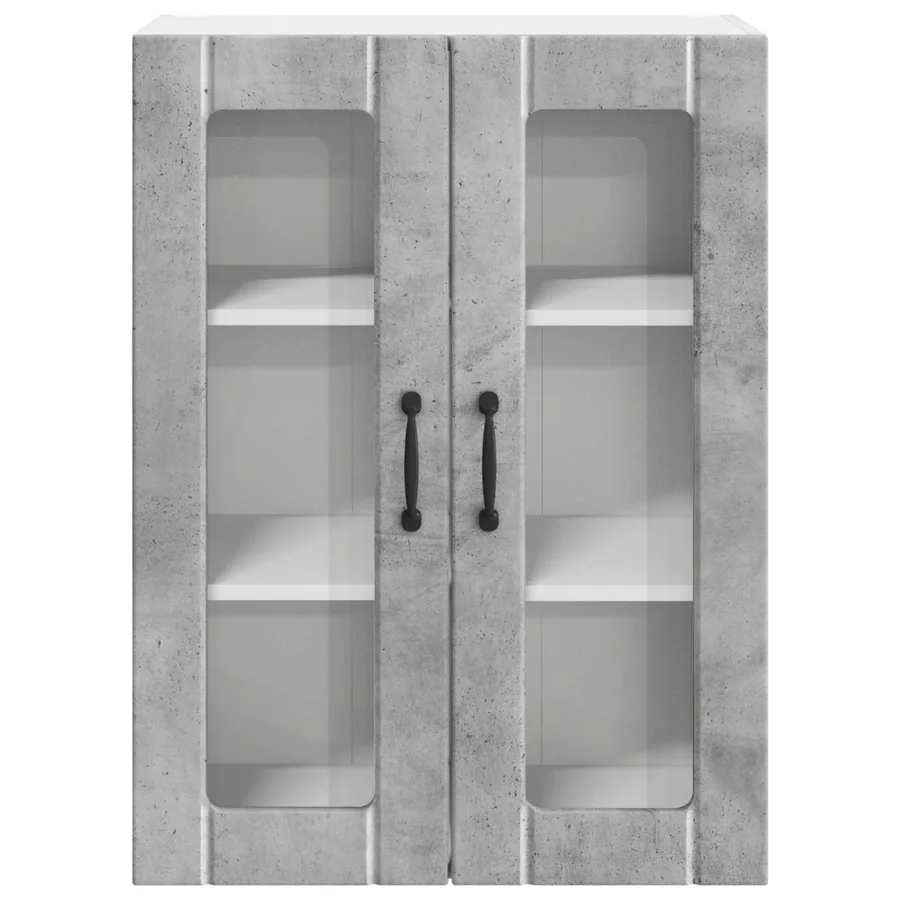 Cabinet en verre mural LUCCA Gris béton 60 x 31 x 80 cm - 6