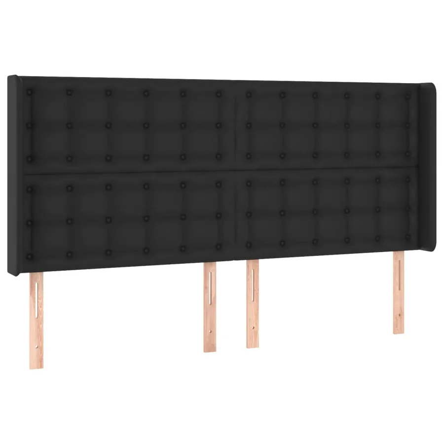 Tête de lit à LED Noir 203x16x118/128 cm Similicuir - 3