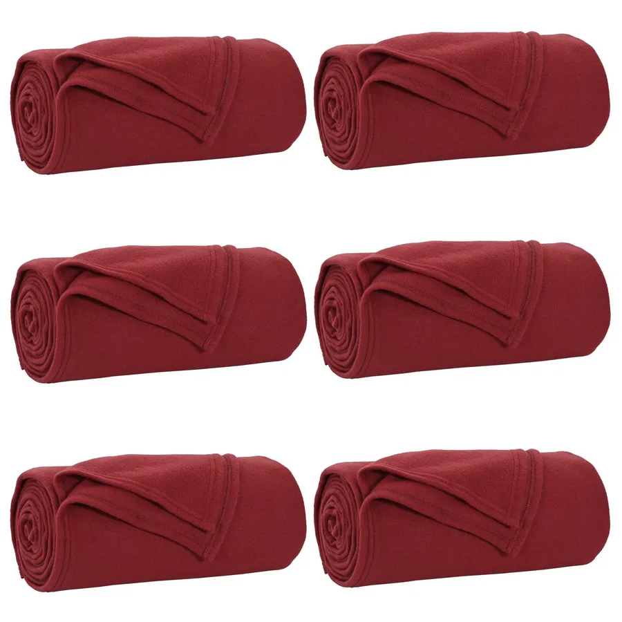 Couvertures à jeter 6 pcs Rouge Bordeaux 270 x 240 cm Toison - 2