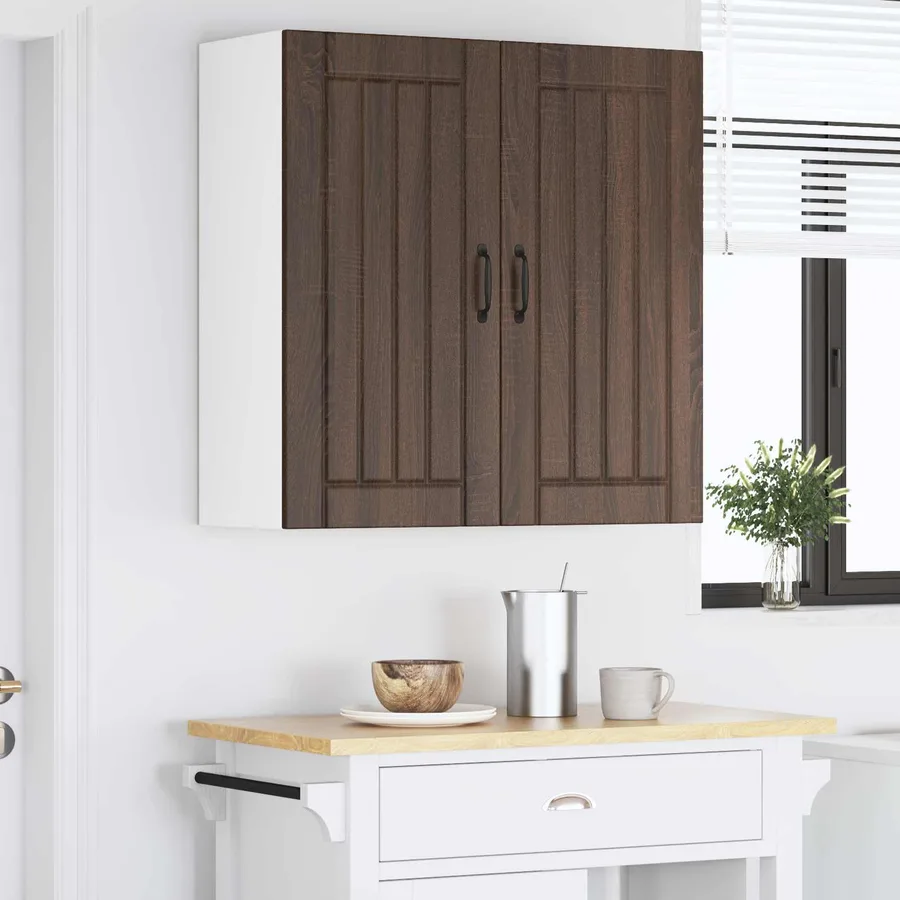 Meuble mural LUCCA Chêne brun 80 x 31 x 80 cm Bois d'ingénierie - 4