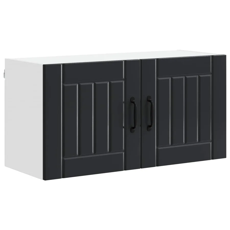 Meuble mural LUCCA Noir 80 x 31 x 40 cm Bois d'ingénierie - 2