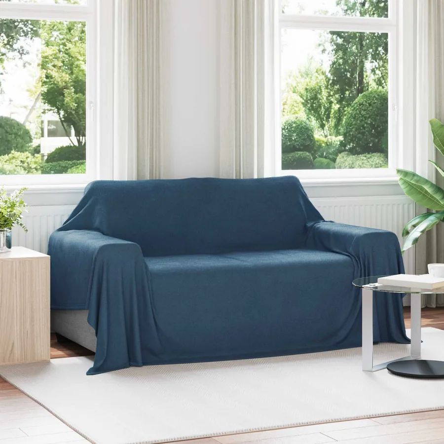 Jeté Bleu marine 280 x 210 cm Toison