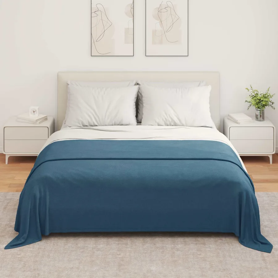 Jeté Bleu marine 280 x 210 cm Toison - 3