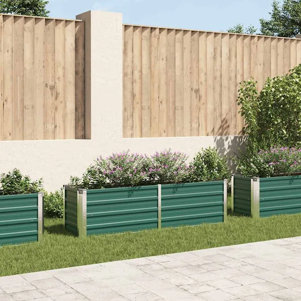 Lit surélevé de jardin Acier galvanisé 160x40x45 cm Vert