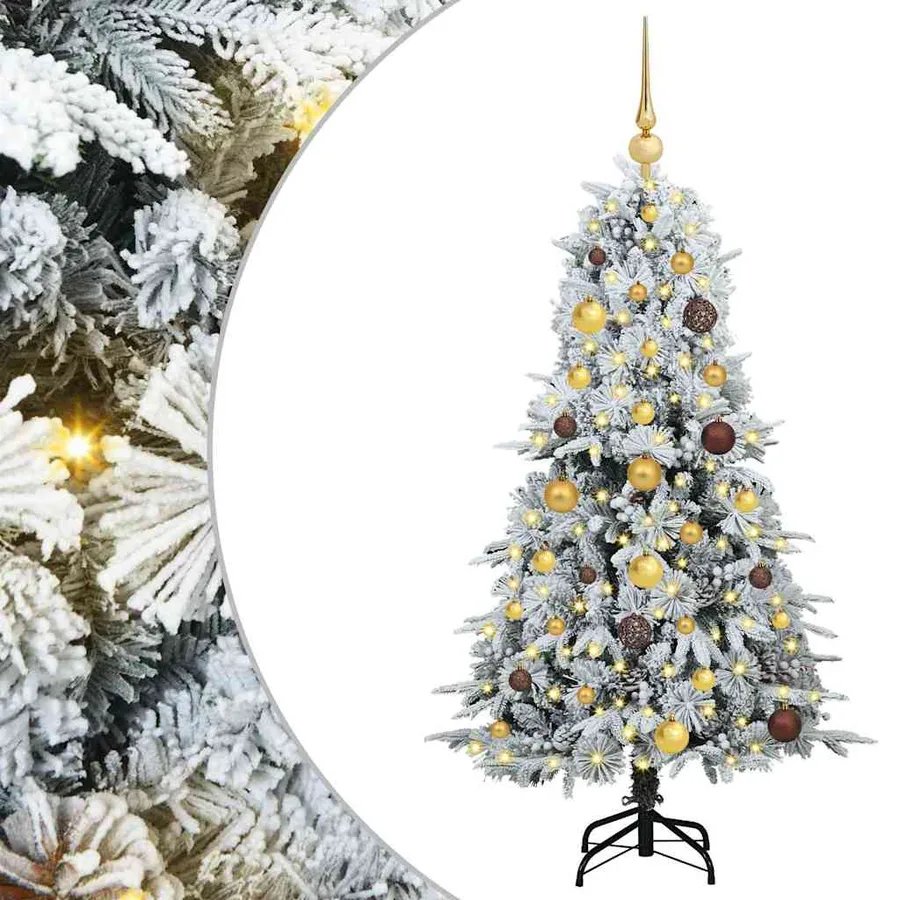 Sapin de Noël Artificiel à Branches Articulées Blanc 150 cm - 2