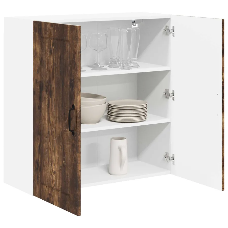 Meuble mural LUCCA Chêne fumé 80 x 31 x 80 cm Bois d'ingénierie - 3