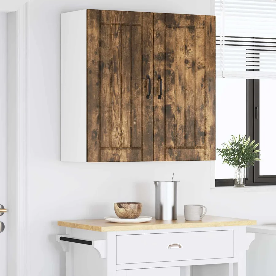 Meuble mural LUCCA Chêne fumé 80 x 31 x 80 cm Bois d'ingénierie - 4