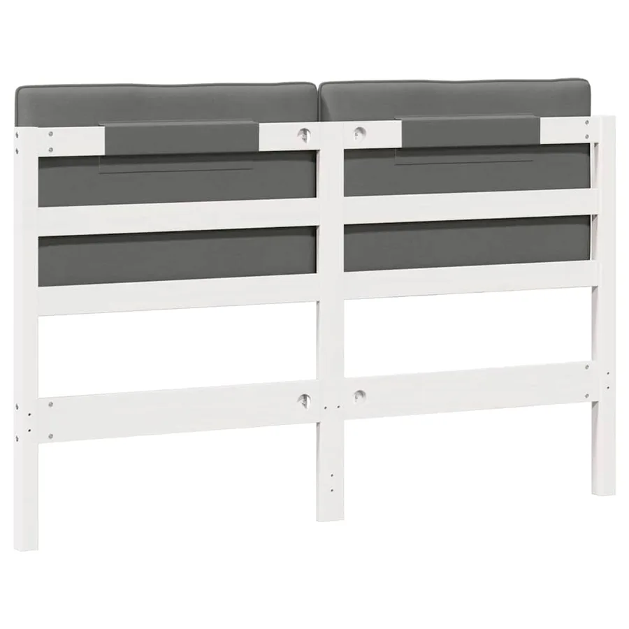 Tête de lit capitonnée Blanc et gris clair 135 cm Pin massif - 6