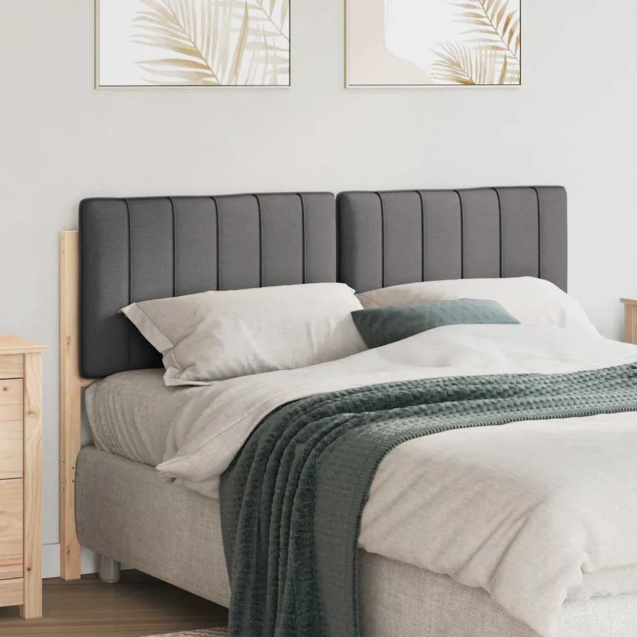 Tête de lit capitonnée Brun et gris foncé 140 cm Pin massif