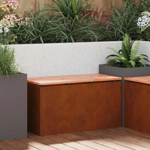 Banc de jardin 2 -Seater 80 x 40 x 43 cm Rouillé Rectangulaire