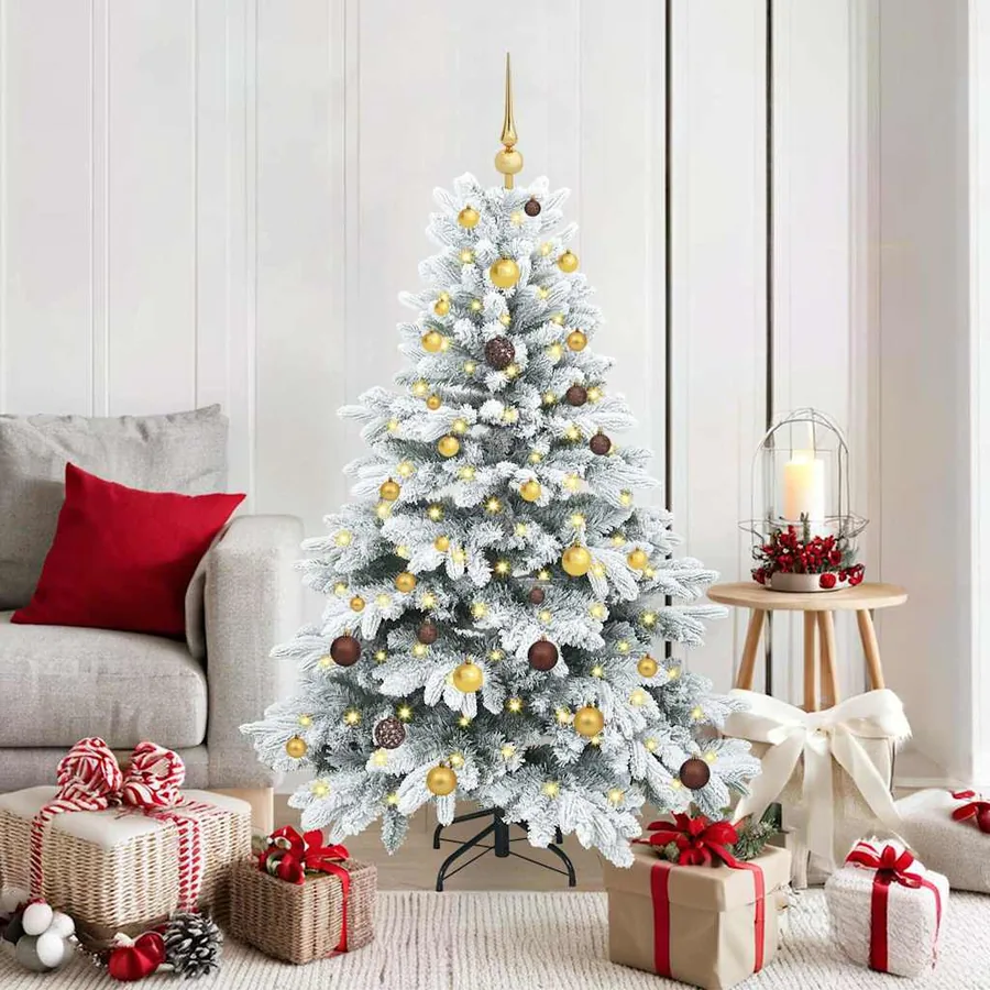 Sapin de Noël artificiel avec 150 LED Blanc 150 cm PE et PVC