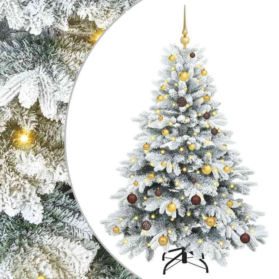 Sapin de Noël artificiel avec 150 LED Blanc 150 cm PE et PVC - 2