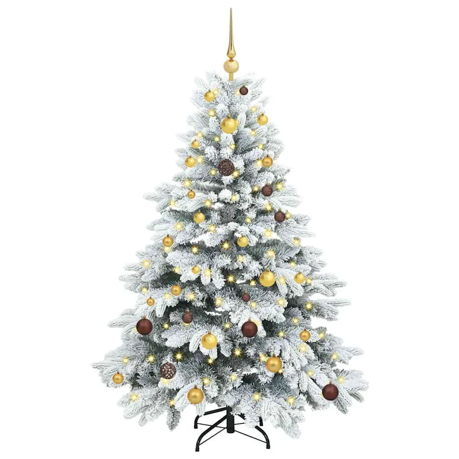 Sapin de Noël artificiel avec 150 LED Blanc 150 cm PE et PVC - 3
