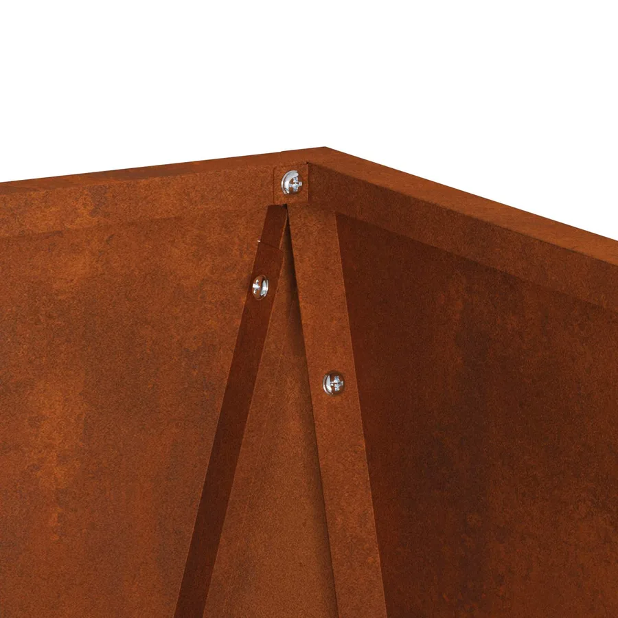 Jardinière 2 pc Rouillé 30 x 30 x 75 cm Acier patiné - 9