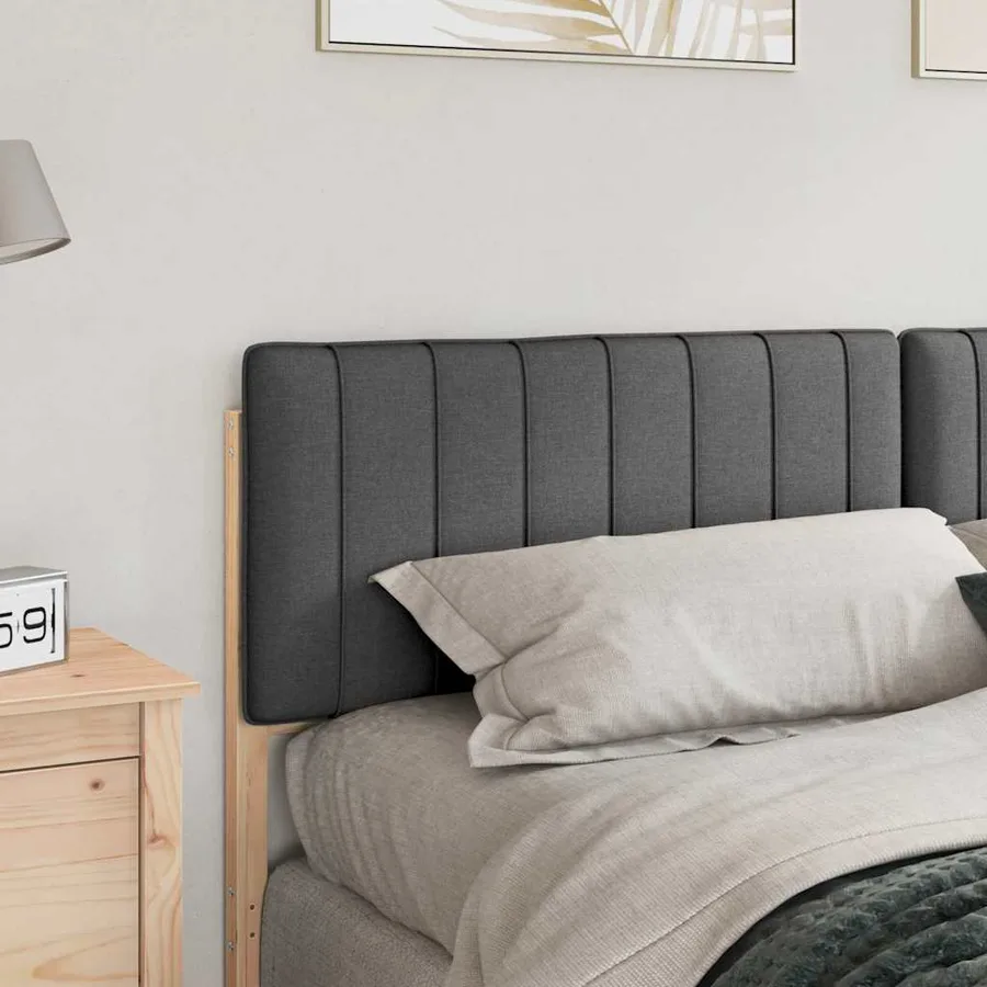 Tête de lit capitonnée Brun et gris foncé 180 cm Pin massif - 3