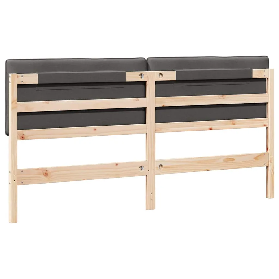 Tête de lit capitonnée Brun et gris foncé 180 cm Pin massif - 6