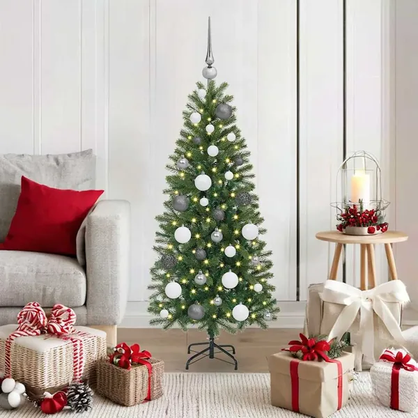 Sapin de Noël artificiel avec 150 LED Vert 120 cm PE et PVC