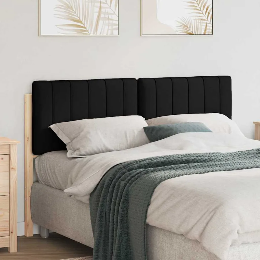 Tête de lit capitonnée Marron et Noir 135 cm Pin massif