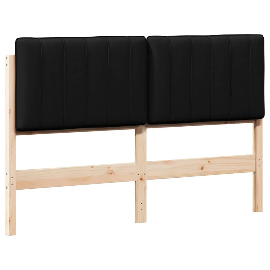 Tête de lit capitonnée Marron et Noir 135 cm Pin massif - 2