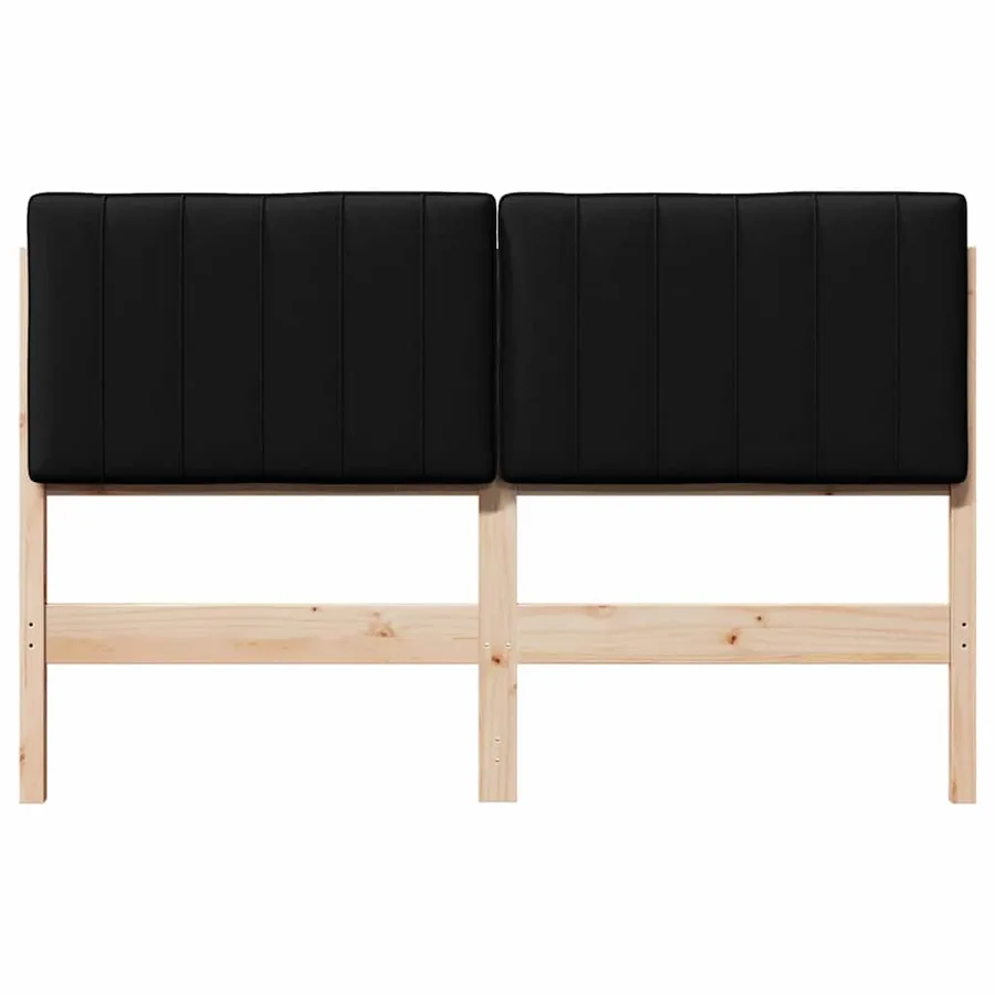 Tête de lit capitonnée Marron et Noir 135 cm Pin massif - 4