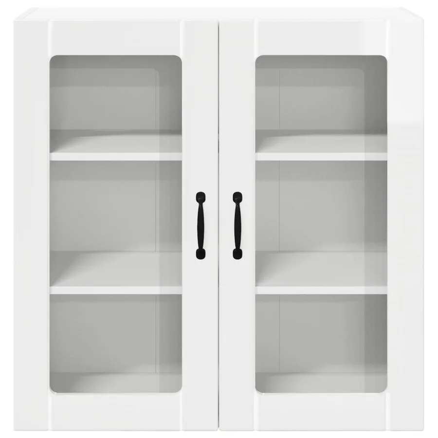 Cabinet en verre mural LUCCA Blanc brillant 80 x 31 x 80 cm - 6