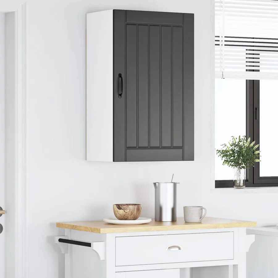 Meuble mural LUCCA Noir 50 x 31 x 80 cm Bois d'ingénierie - 4