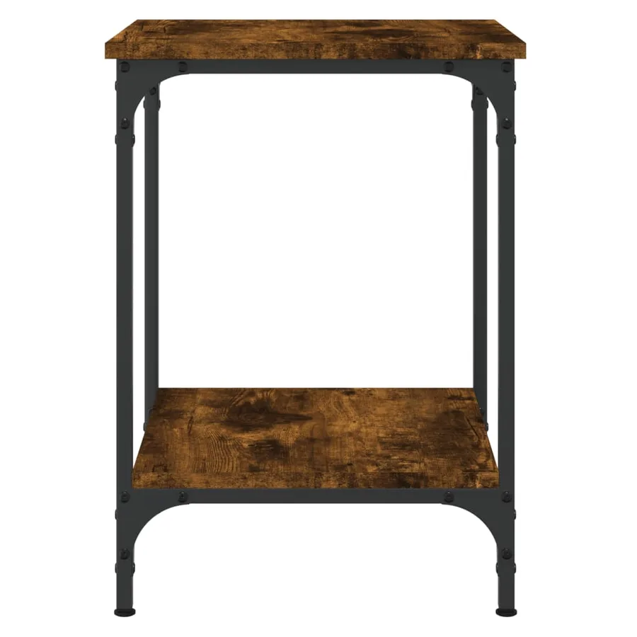 Table basse chêne fumé 40x40x55 cm bois d'ingénierie - 4