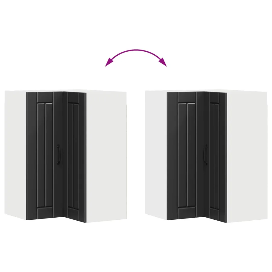 Cabinet d'angle mural LUCCA Noir 57 x 57 x 80 cm - 11
