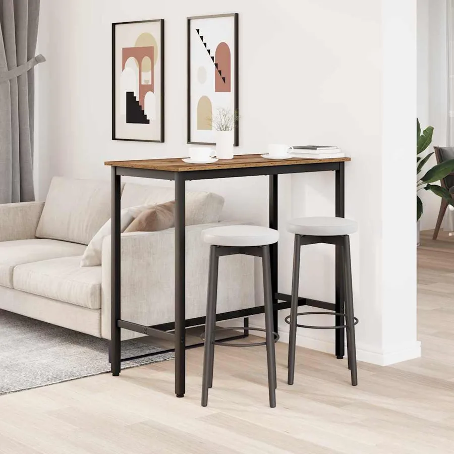 table Bois ancien 100 x 50 x 90,5 cm Bois d'ingénierie et acier - 4