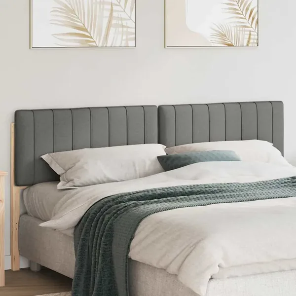 Tête de lit capitonnée Marron et gris clair 200 cm Pin massif
