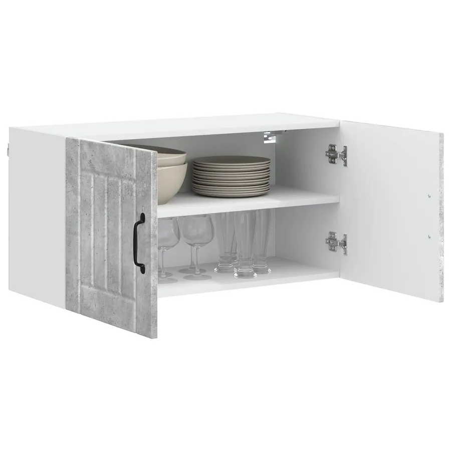 Meuble mural LUCCA Gris béton 80 x 31 x 40 cm Bois d'ingénierie - 3