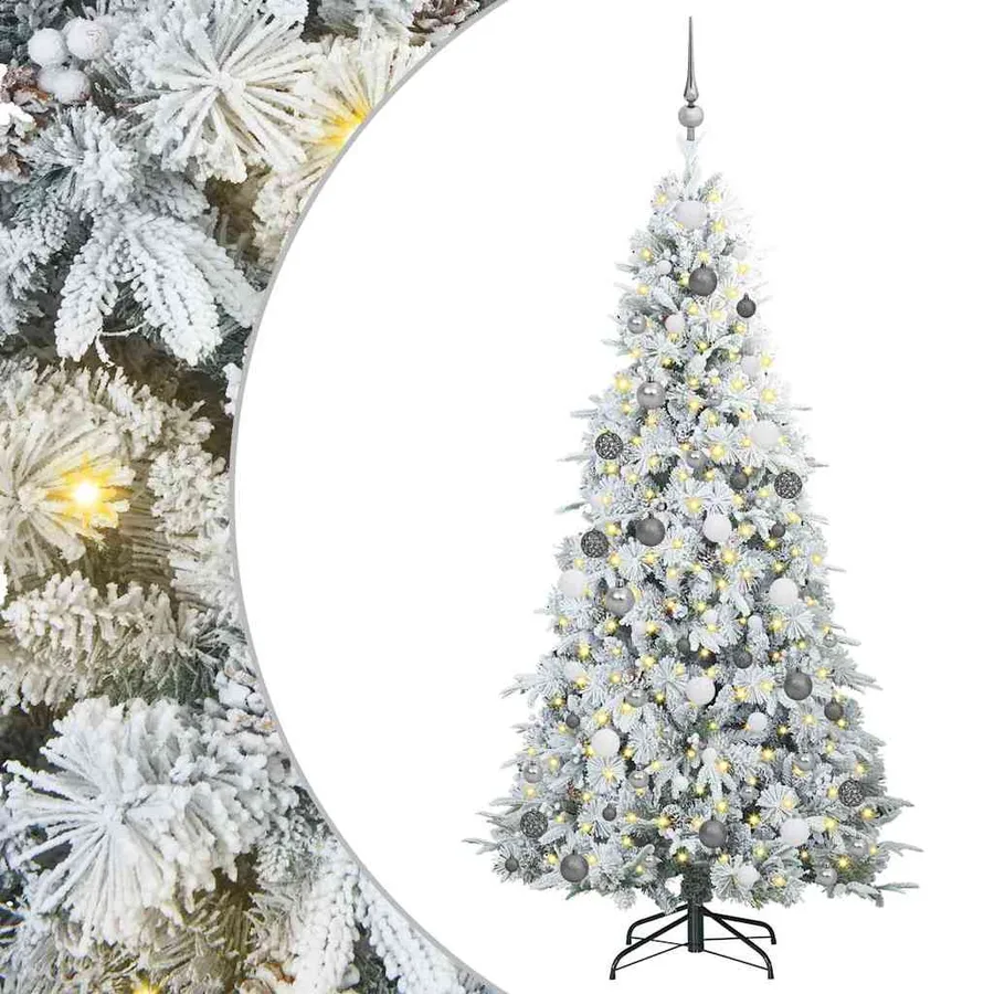 Sapin de Noël Artificiel à Branches Articulées Blanc 210 cm - 2