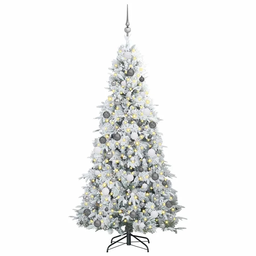 Sapin de Noël Artificiel à Branches Articulées Blanc 210 cm - 3