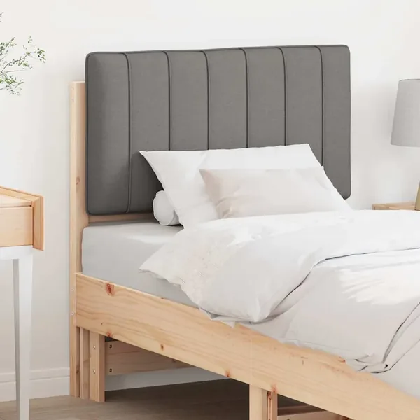 Tête de lit capitonnée Marron et gris clair 80 cm Pin massif